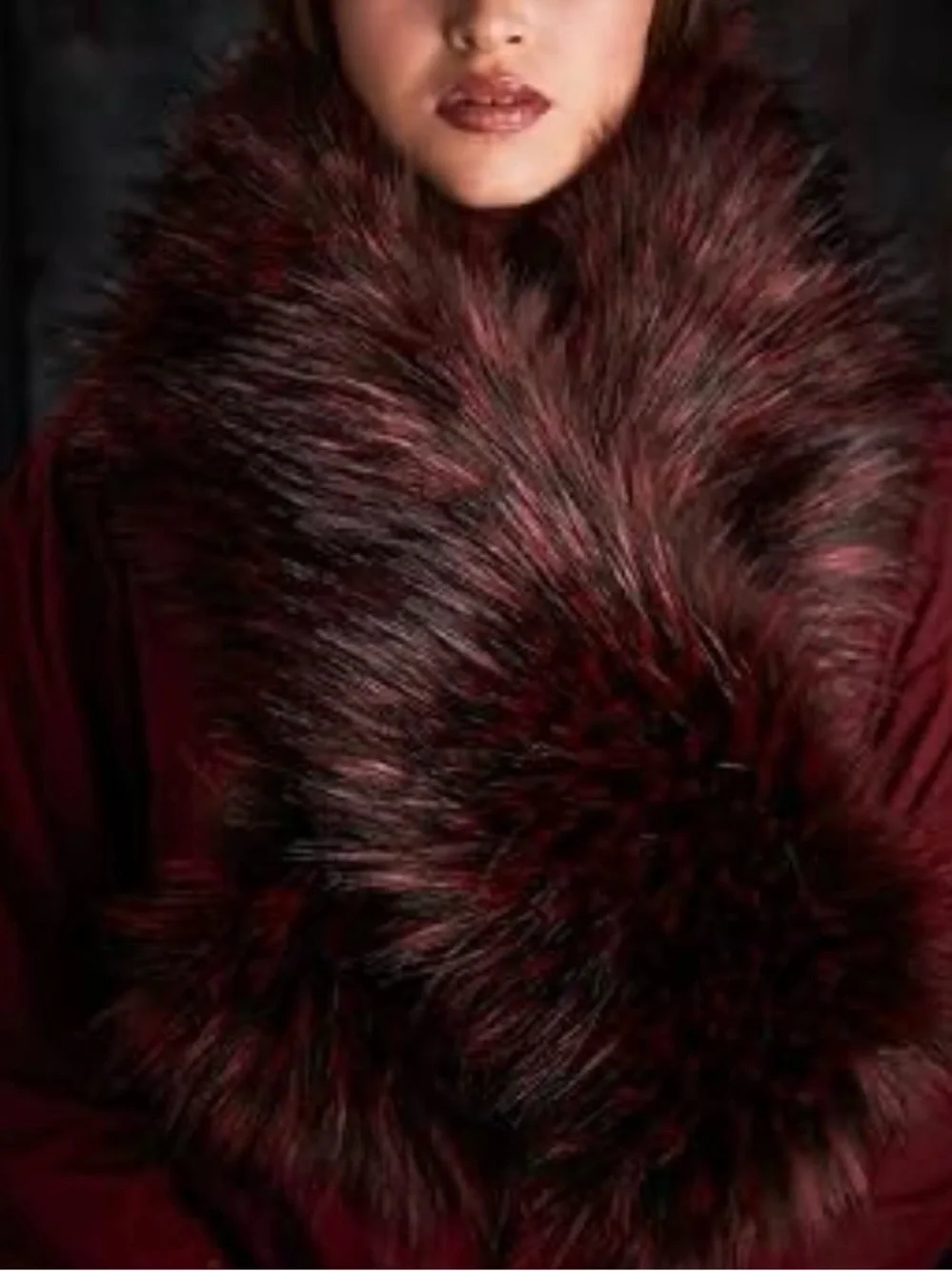 Laundry by Design Burgundy Faux Fur Wrap